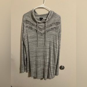 Torrid long sleeve shirt with hood and lace size 2